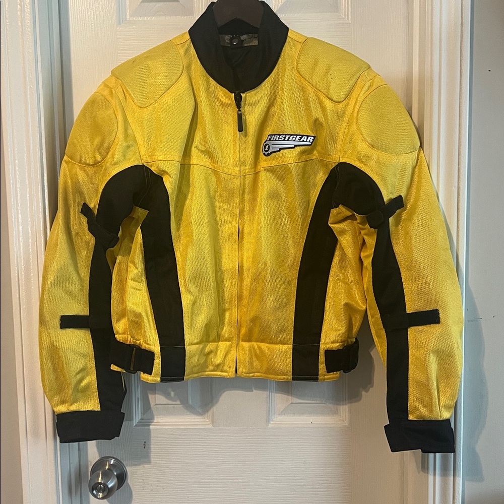 FirstGear Yellow and Black Motorcycle Jacket Size M